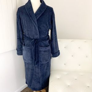 NWT Men’s Sonoma Goods For Life Soft Plush Pill-Resistant Robe Navy Blue S/M